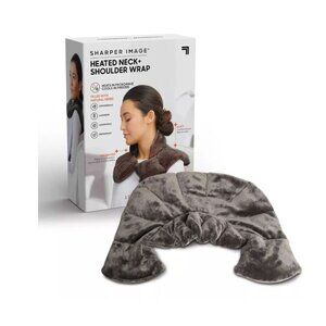Sharper Image Heated Neck & Shoulder Wrap With Natural Herbs & Fleece Cover